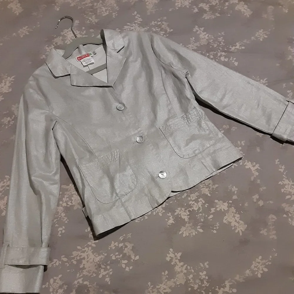 Boboli cotton/ linen jacket for girls size 8 -made in Spain